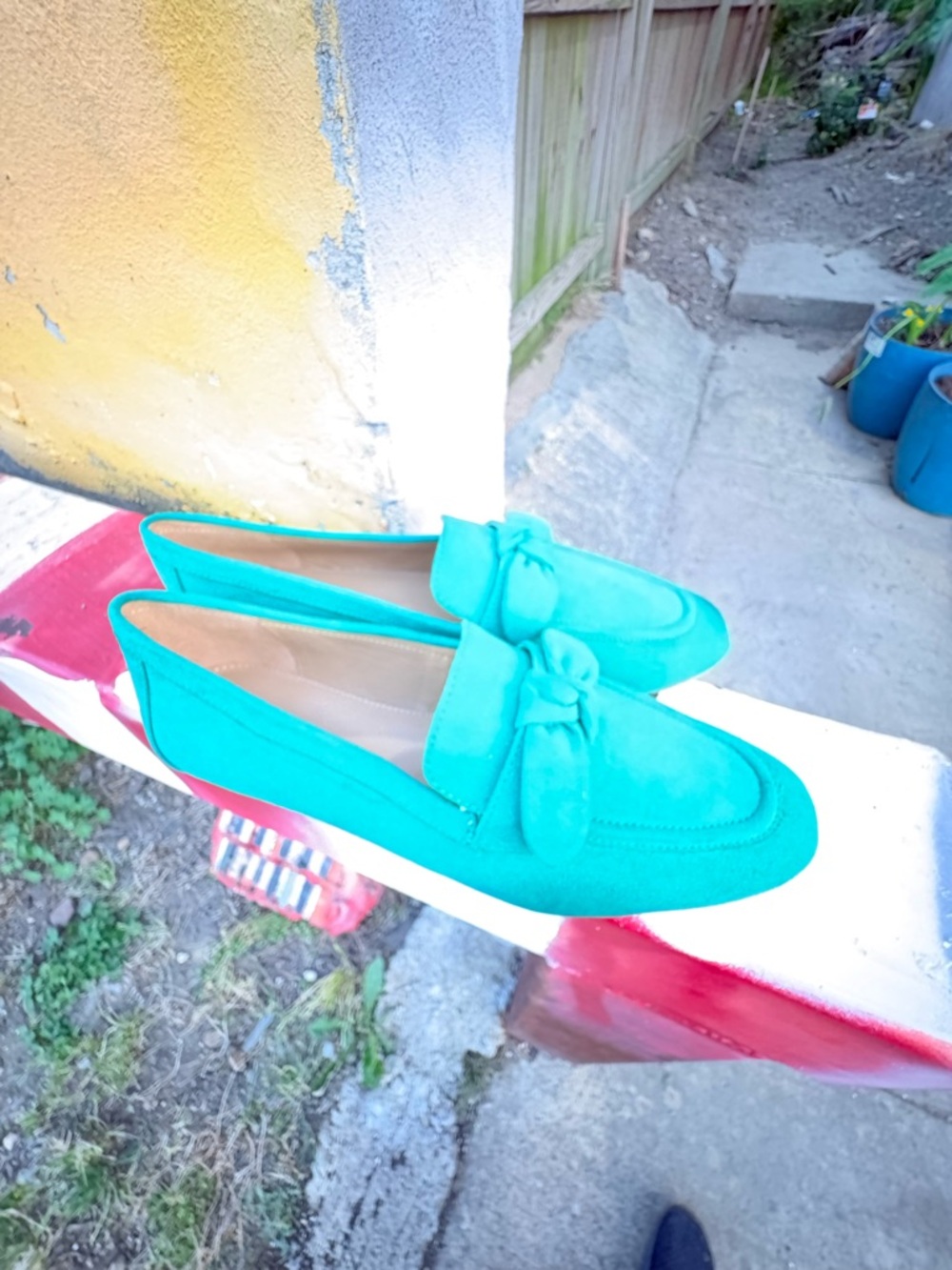 J. Crew Turquoise Suede Knot-Detail Loafers